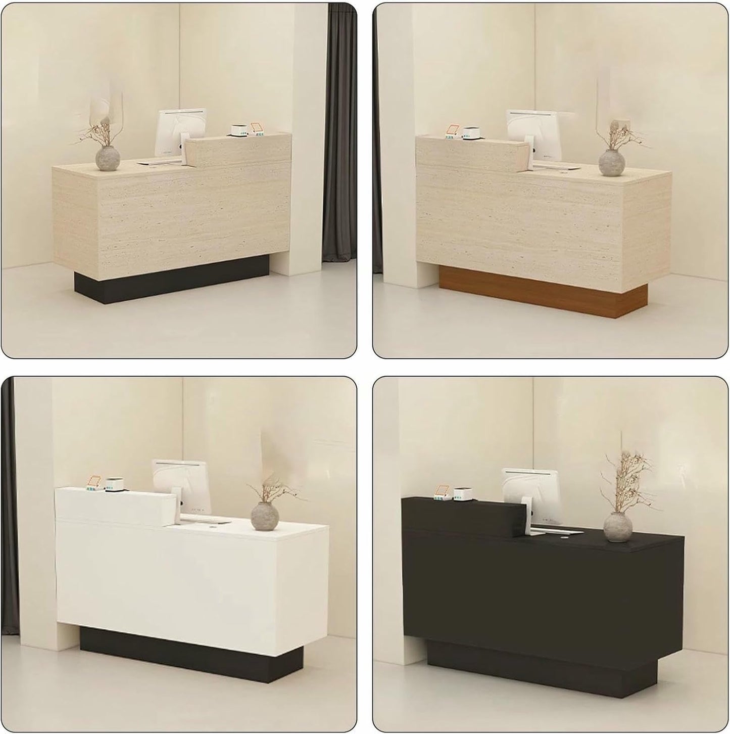 GFXYQPDNV Reception Desk with Counter Drawers & Storage Shelves, Reception Room Tables，Front Desk Reception Counter,Modern Checkout Counter with Storage, for Store Hotel Office