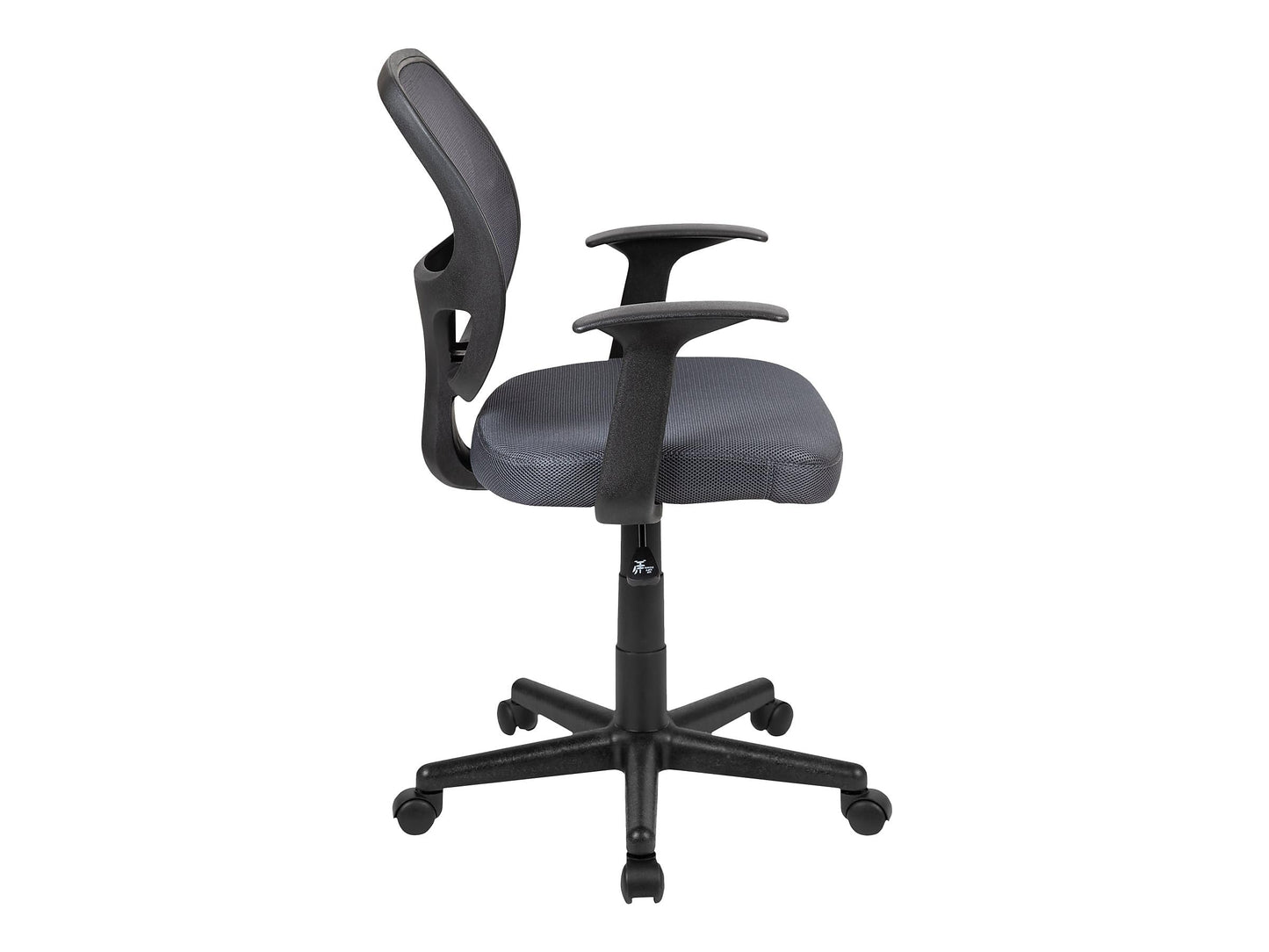 Flash Furniture Flash Fundamentals Mid-Back Gray Mesh Swivel Ergonomic Task Office Chair with Arms