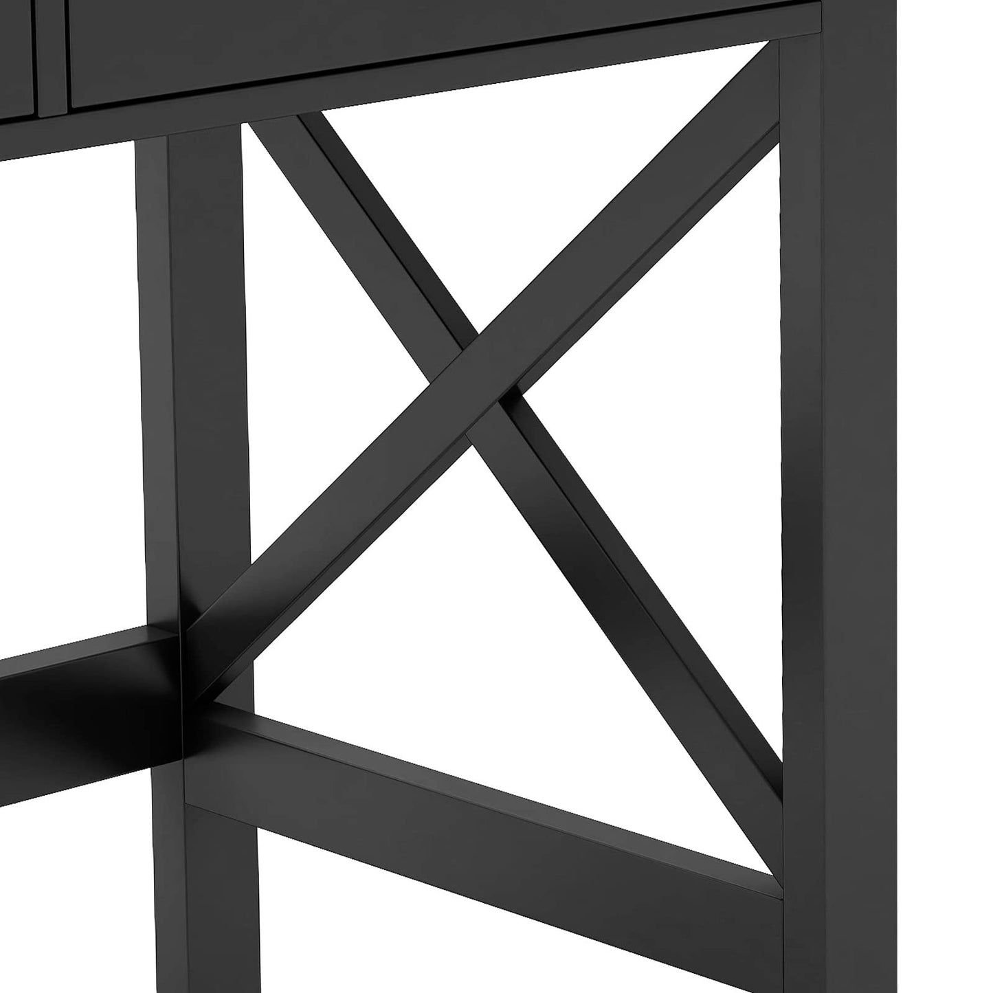 ChooChoo Computer Desk Study for Home Office, Modern Simple 40 Inches Desk with Drawers, Makeup Vanity Console Table, Black