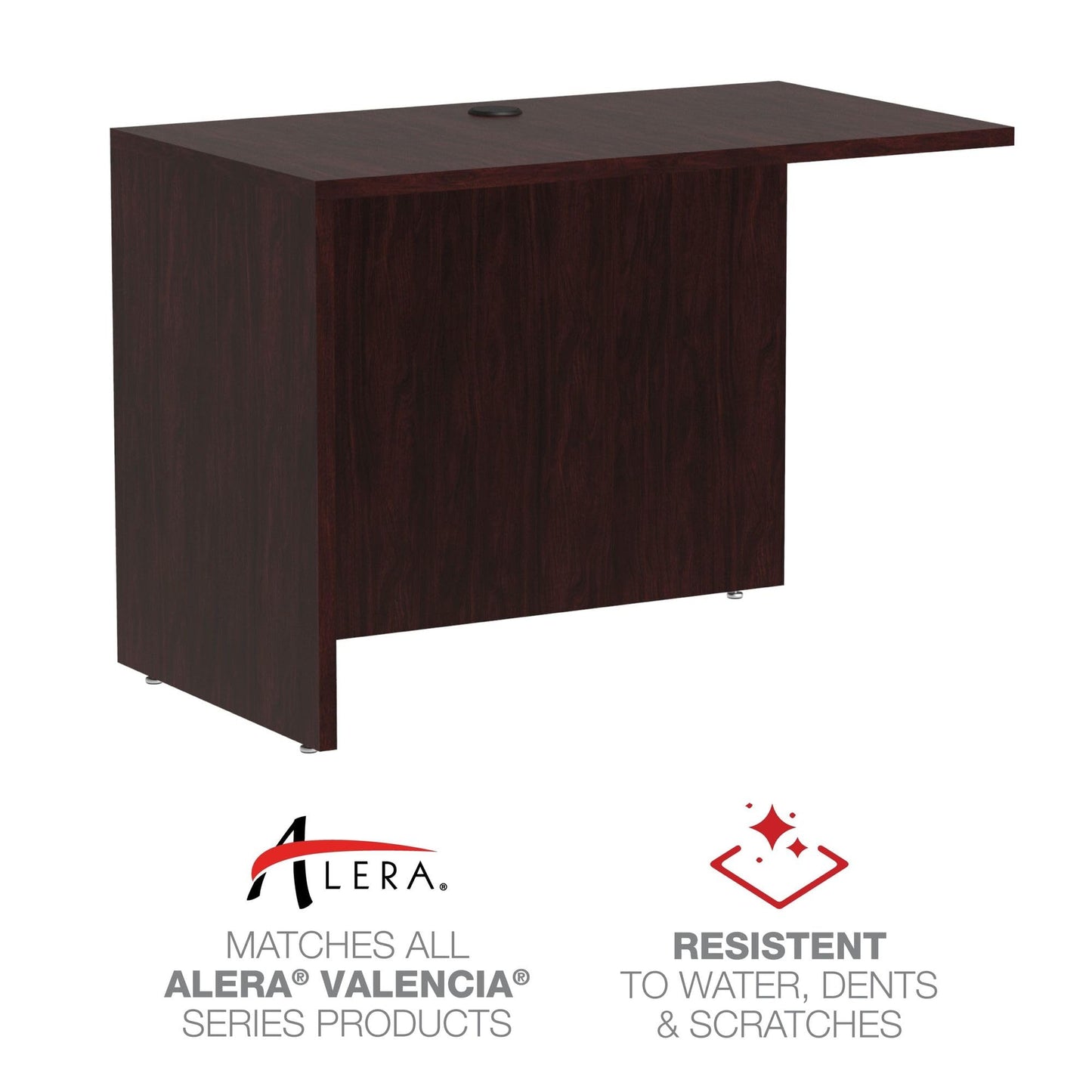 Alera Valencia Series Reversible Return/Bridge Shell, 42 x 23-5/8-Inch, Mahogany