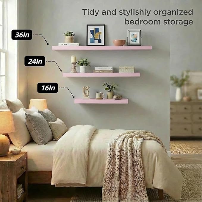 SAUMONIERES Floating Shelves Wall Shelf Solid Wood