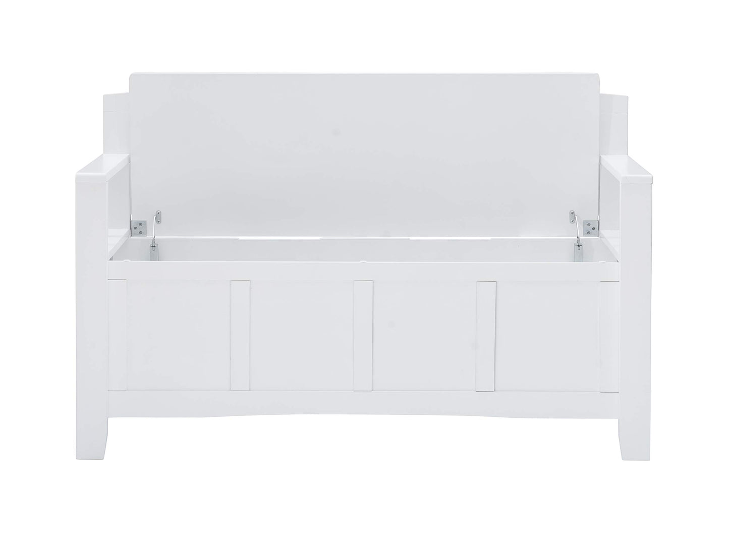 Cynthia White Storage Bench with Flip-Top Lid and Hidden Storage Space by Linon