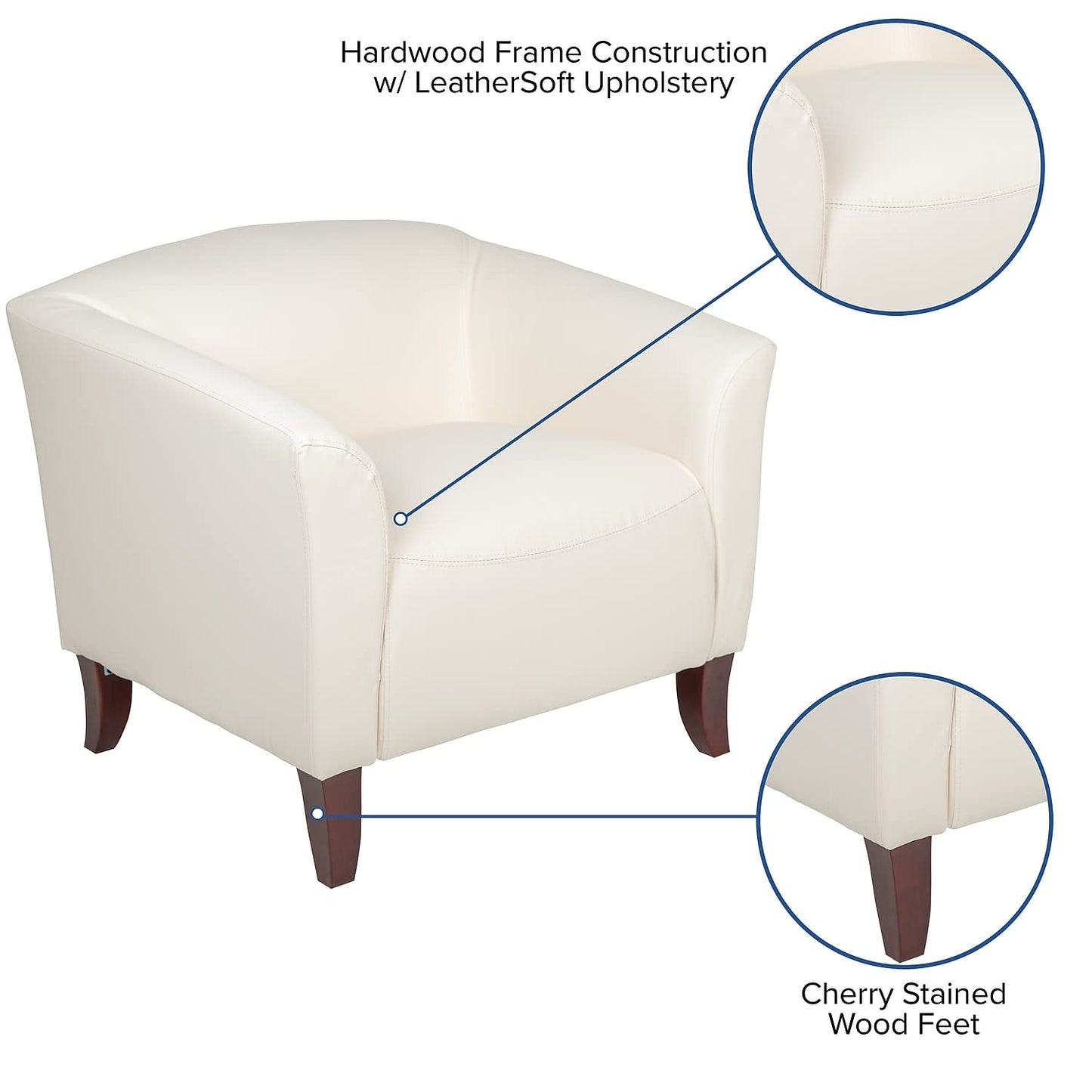 Flash Furniture HERCULES Imperial Series Ivory LeatherSoft Chair