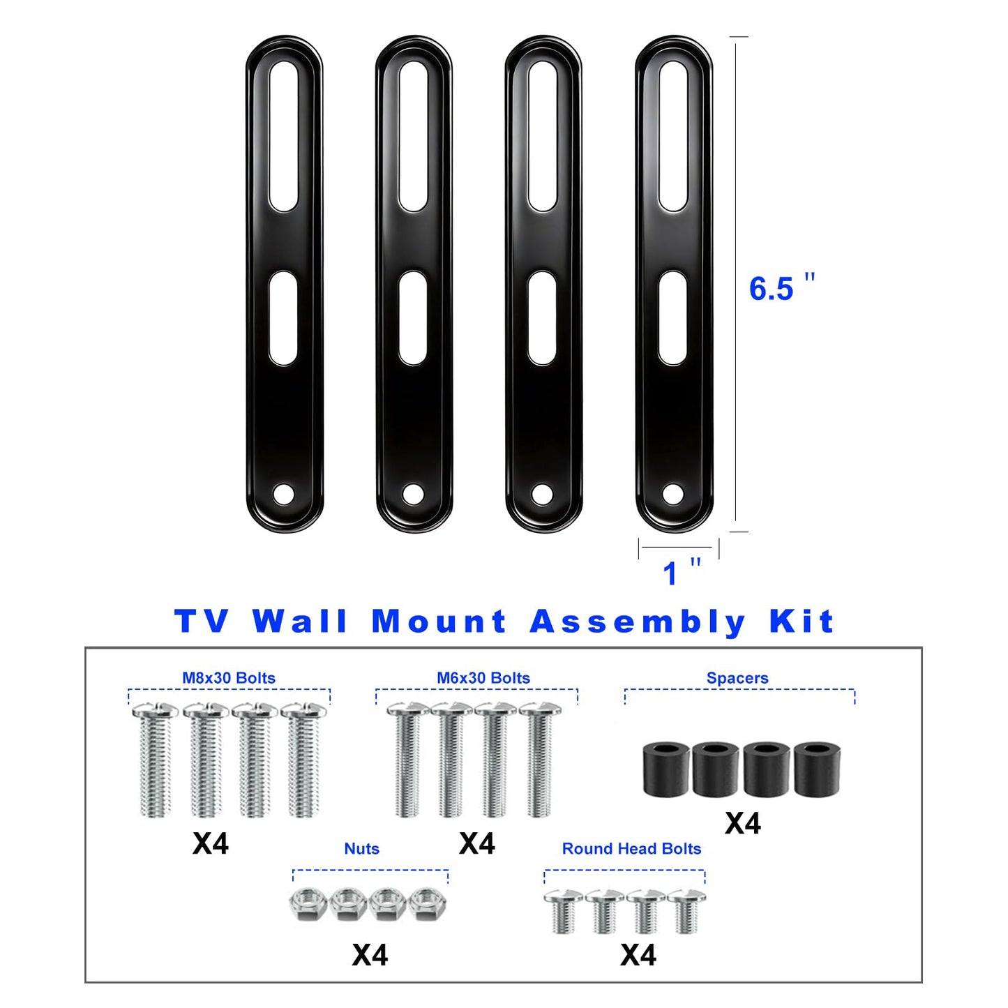 Dedomy VESA Mount Adapter Kit, Universal TV Bracket Extender Converts 200x200 to 400x400 & 300x300mm, Heavy Duty Steel Plate for 32-55 Inch Screens, 66 LBS Capacity
