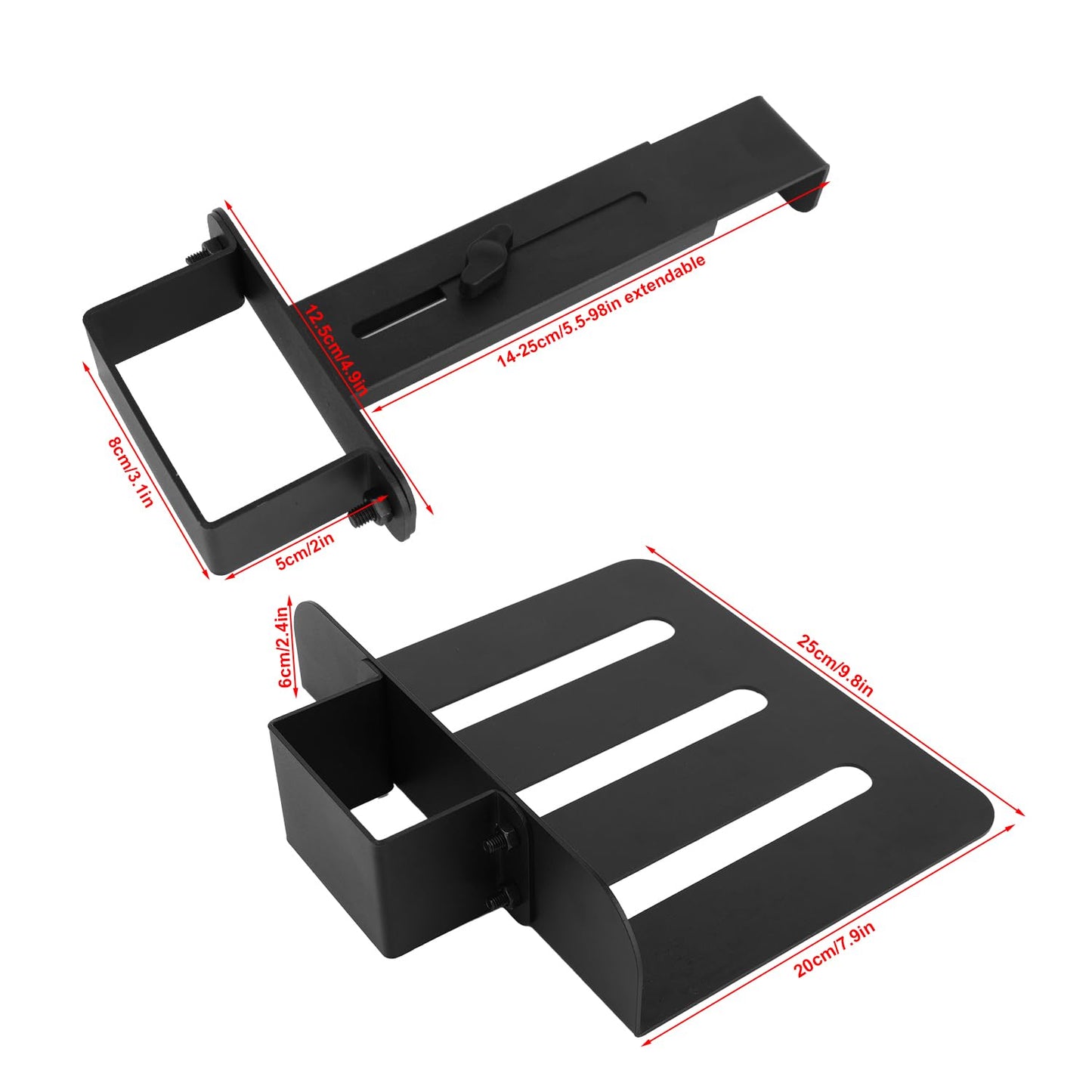 Under Desk PC Mount for Standing Desk, Heavy Duty Clamp-On Computer Tower Mount Adjustable Height & Width No Drilling CPU Holder