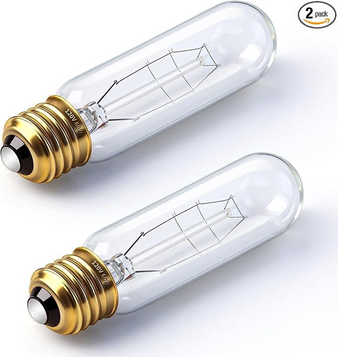 T10 Tubular Light Bulbs 60 Watt Incandescent Light Bulb, T10 Bulb, 120V 60W