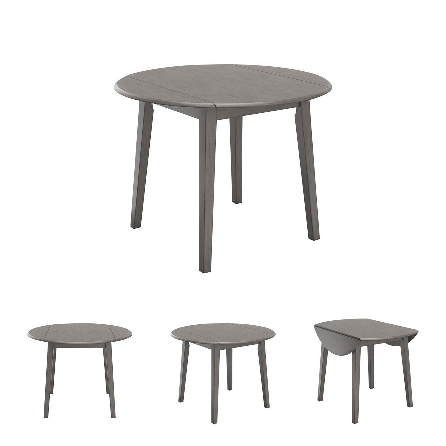Signature Design by Ashley Shullden Casual Round Dining Small Drop Leaf Table, Seats up to 4, Gray