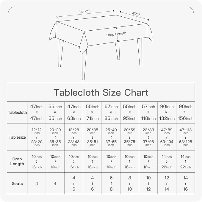 BALCONY & FALCON Round Tablecloth Washable Wrinkle Resistant and Water Proof