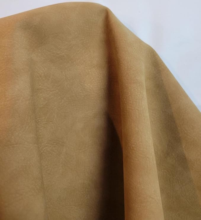 Wheat Nubuck Soft Faux Leather Fabric PU Leather by The Yard Synthetic Pleather