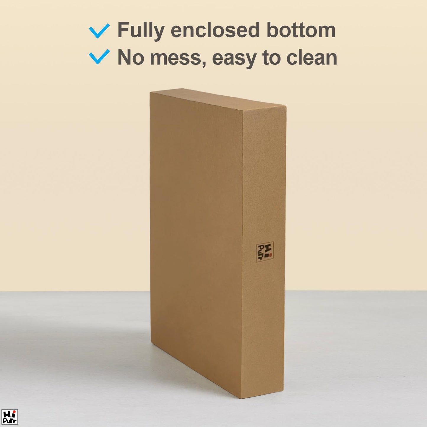 Hi Purr Large Cat Scratcher Bed with Oval Curved Nesting Design, Sink-Inspired Shape, Rectangular Edges for Easy Cleaning, Corrugated Cardboard with Kraft Paper, for Indoor Cats