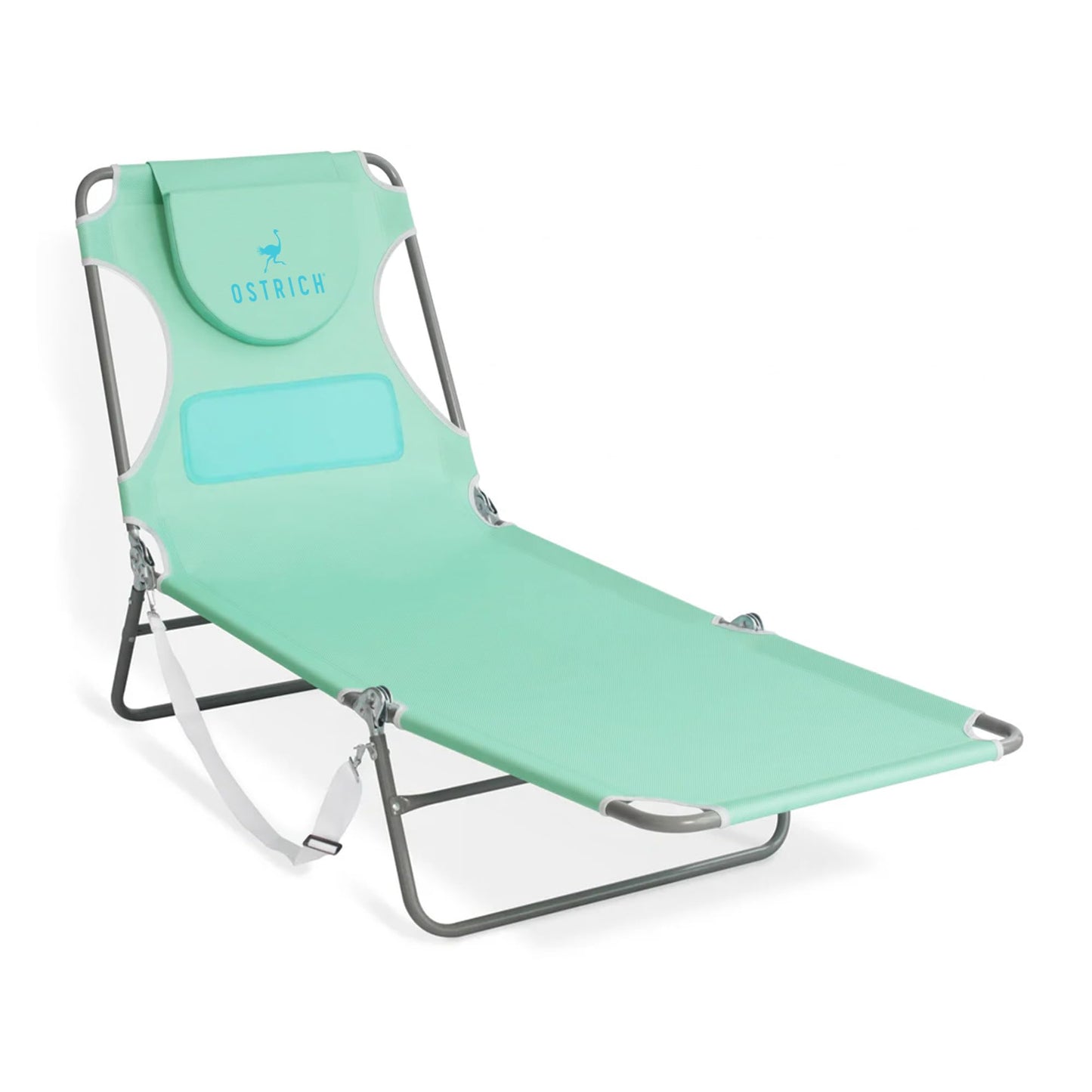 Ostrich the Ladies Comfort Lounger with Chest Support, Foldable and Portable Reclining Outdoor Patio Beach Lawn Camping Pool Tanning Chair, Teal