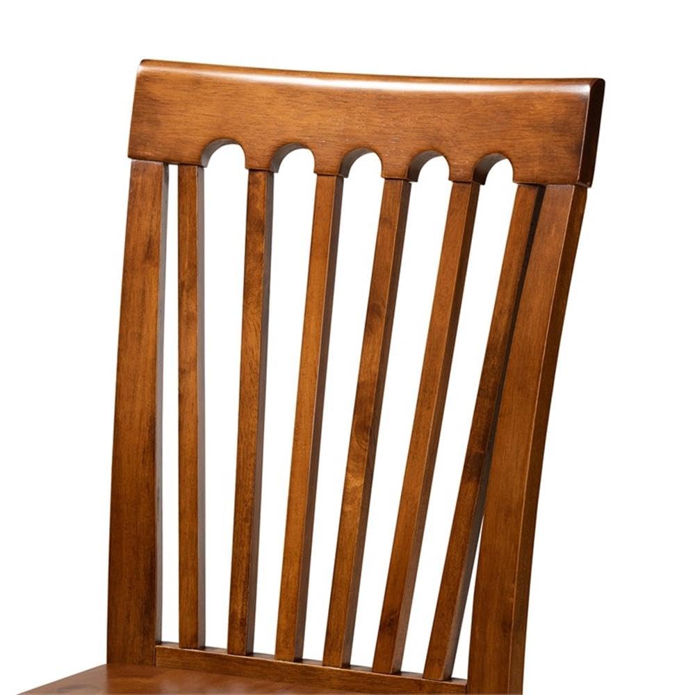 Baxton Studio Minette Modern and Contemporary Transitional Walnut Brown Finished Wood 2-Piece Dining Chair Set