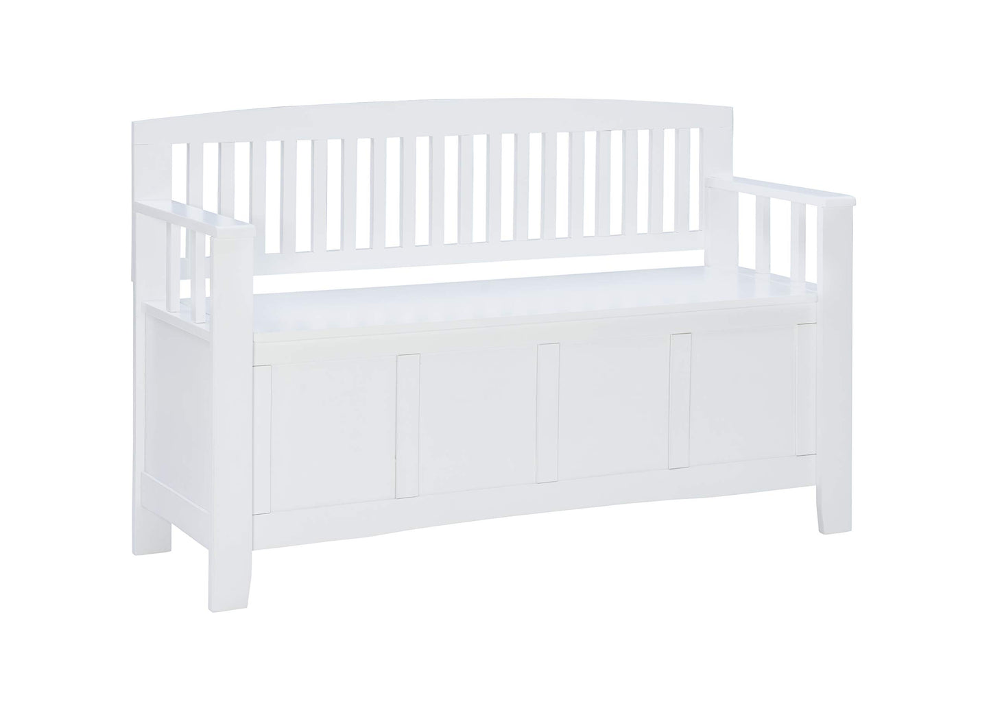 Cynthia White Storage Bench with Flip-Top Lid and Hidden Storage Space by Linon