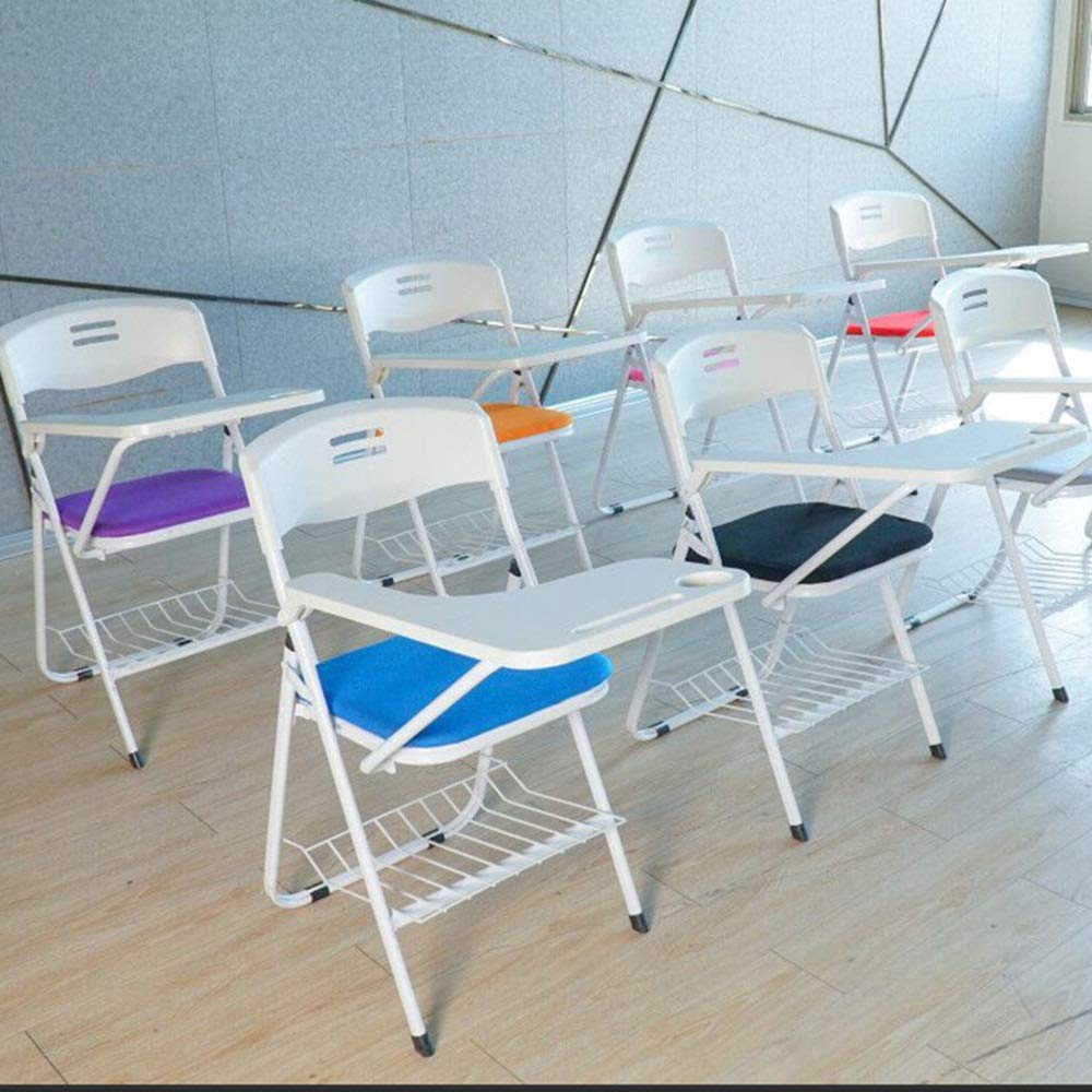 Renovation House (Pack Of 4) Tutoring Agency Conference Chair With Large Board Student Training Desk Chair Modern Space Small Adult Chair Simple Folding Portable Chair with Handed Flip Up Tablet
