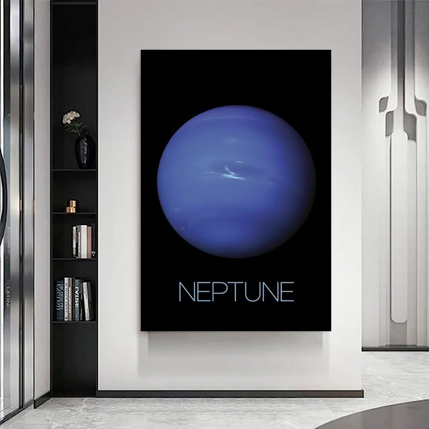 Solar System Planets Canvas Wall Art - Neptune Planet Space Poster for Kids Room Bedroom Classroom, STEM Educational Astronomy Decor, Science Gift for Boys Girls, 12x18 Inch Framed