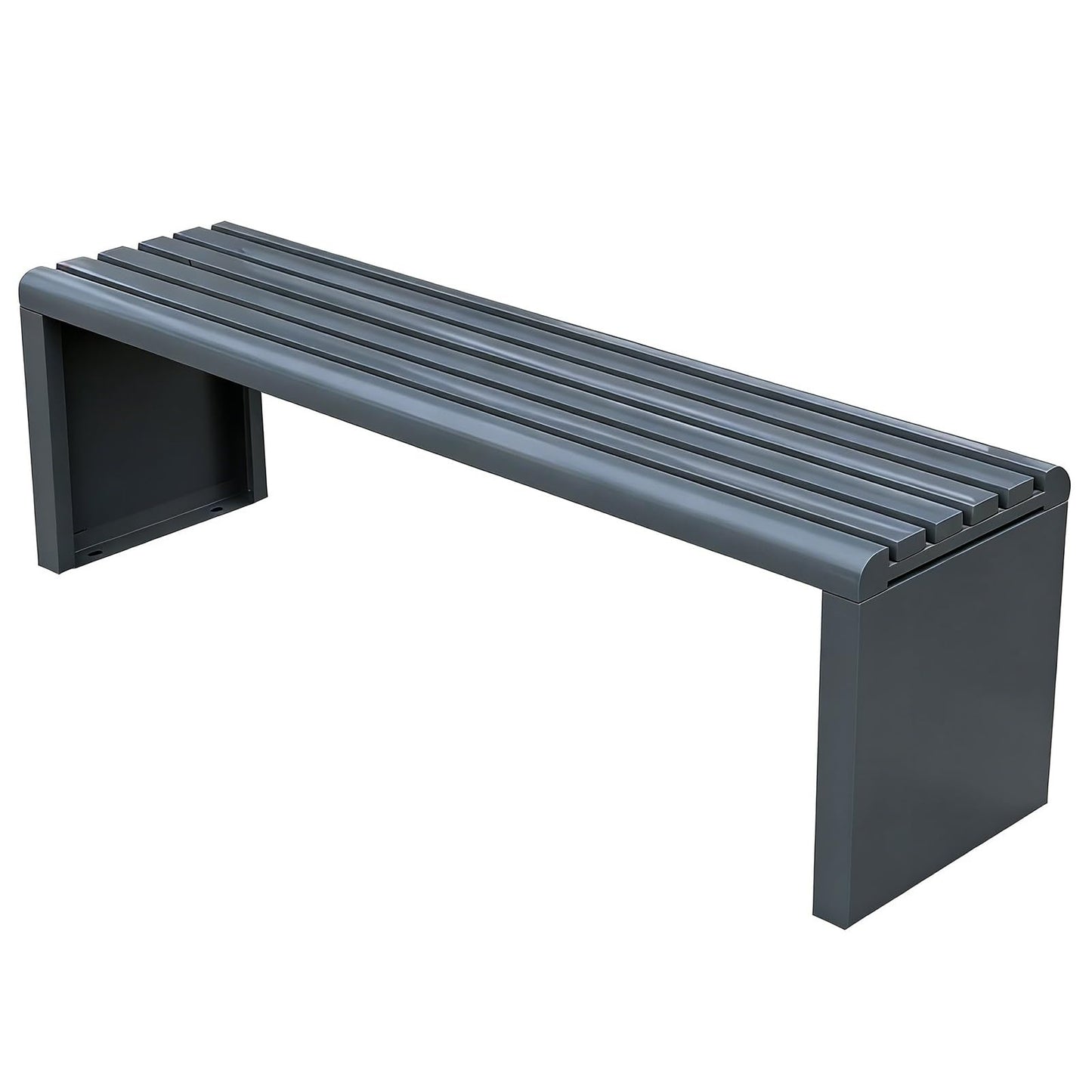 Heavy Duty Galvanized Steel Park Bench for Outdoor Use | Modern Slatted Design | Durable Patio Furniture for Schools, Plazas, and Public Spaces (Gray, 120cm / 47.24in),Grey,120cm(47.24in)