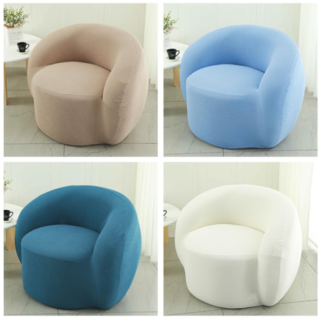 STARINGIRL Stretch Swivel Barrel Chair Sofa Cover Slipcovers Mid Century Modern Accent Chair Modern Curved Cover for Home Hotel Office Cafe Furniture Protector
