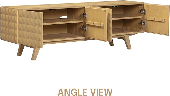 NTC Sapa Mid-Century Modern Solid Wood TV Stand 4-Door Media Console