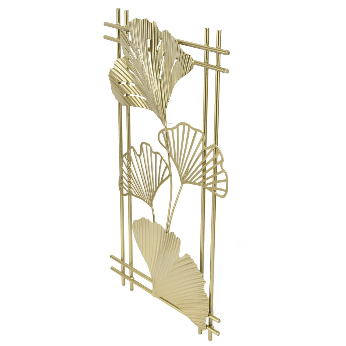 Omabeta Gold Metal Wall Decor, Aristocratic Luxurious Golden Leaf Wall Sculpture Assembly Free Elegant for Hotel