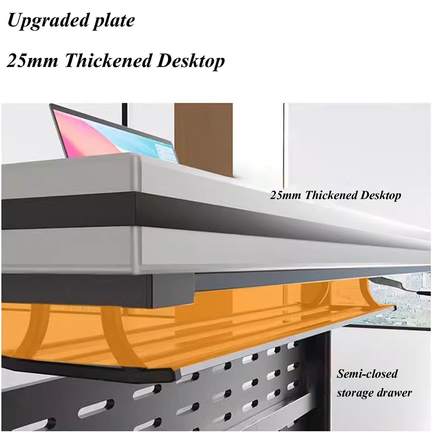 Conference Room Table, Foldable Curved Meeting Table with Storage Rack and Baffle, Business Training Table for Office Dining Room Reception Room