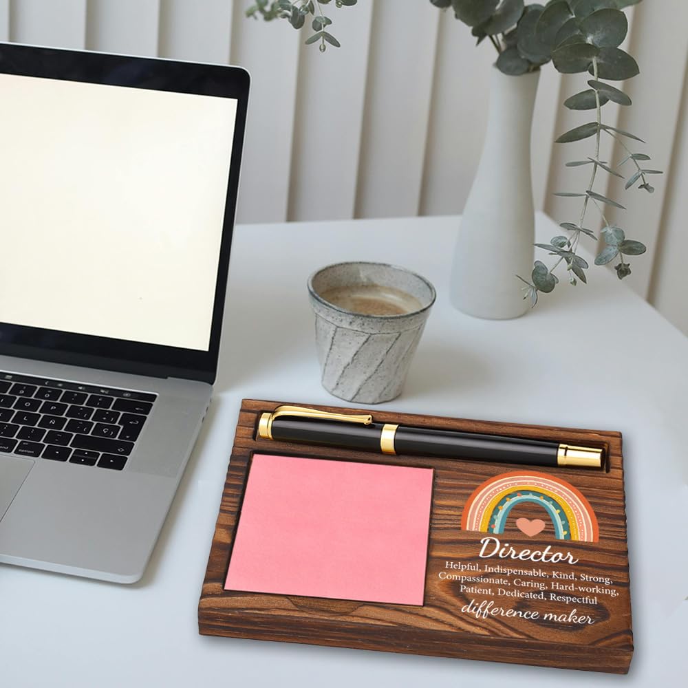 Director Gifts, Wooden Sticky Note Holder, Elegant Office Desk Accessory for Directors, Director Appreciation Gift for Women, Ideal for Birthdays, Christmas, or Thank You Occasions YCB109