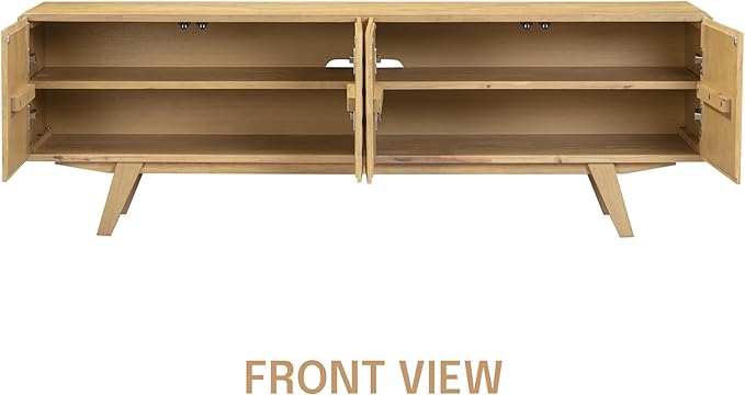 NTC Sapa Mid-Century Modern Solid Wood TV Stand 4-Door Media Console