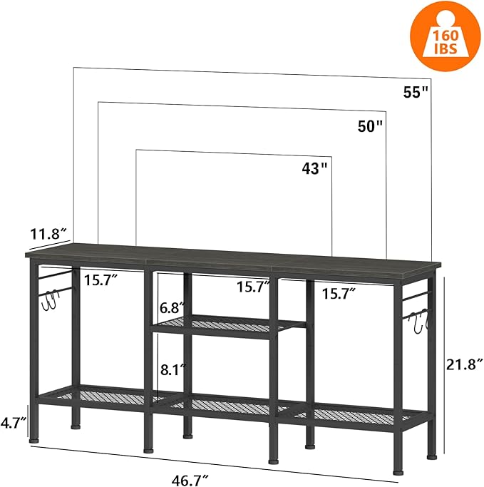 Furologee TV Stand for TVs up to 55 Inch, Entertainment Center