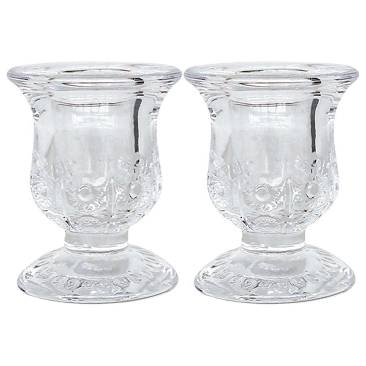 Sophisticated Glass Taper Holders Set of 2 for Wedding Celebration & Festival Home Decors Clear Accessories Wedding Table Decors