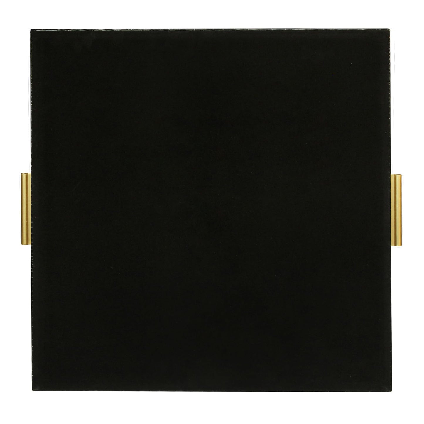 HofferRuffer Extra Large Square Serving Tray, Elegant Faux Leather Ottoman Tray with Gold Hardware Handles, Serve Tea, Coffee or Breakfast in Bed, 24 x 24 inches (Black Croco)