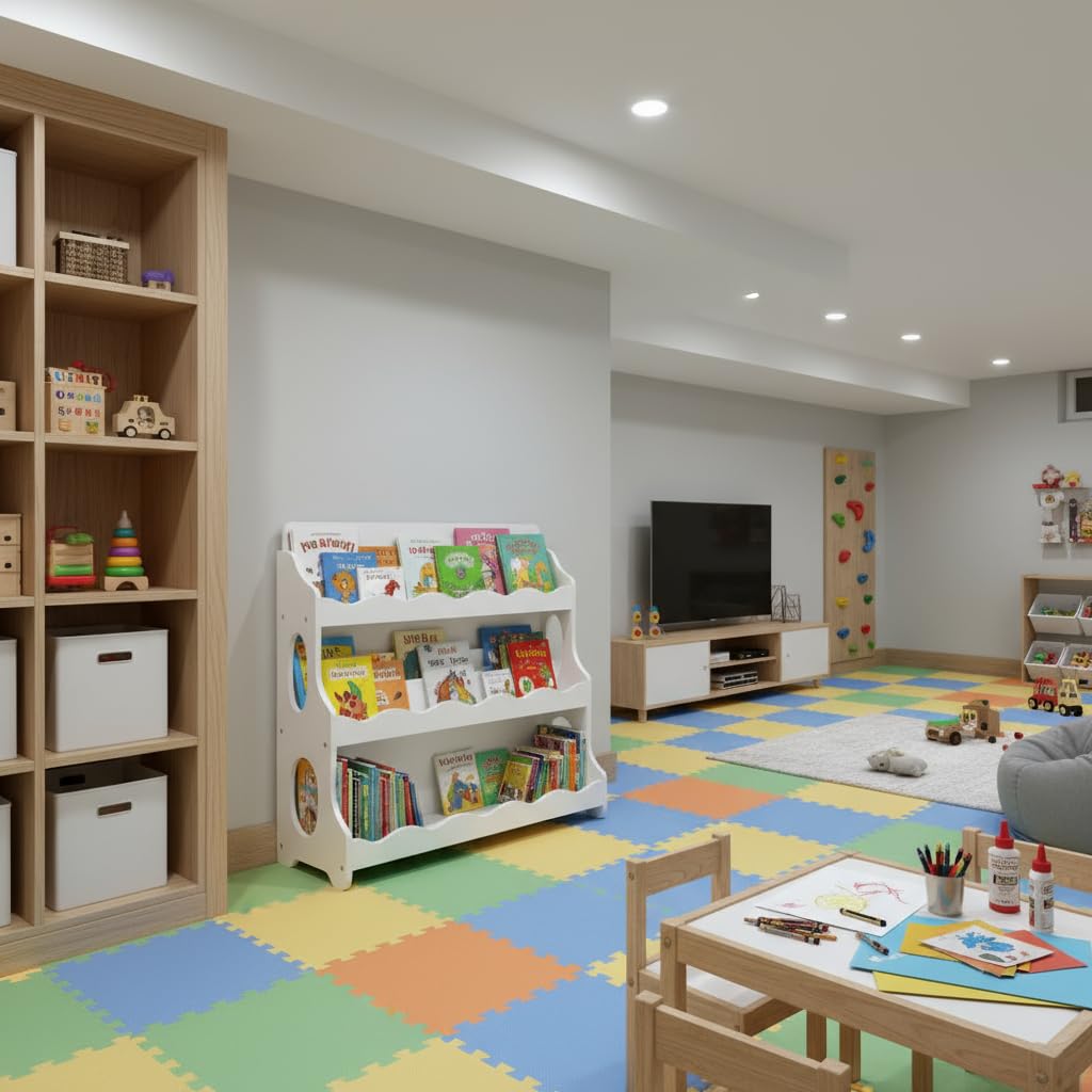 AMMEHOELA Wood Kids Bookshelf Montessori DutchDesign,White