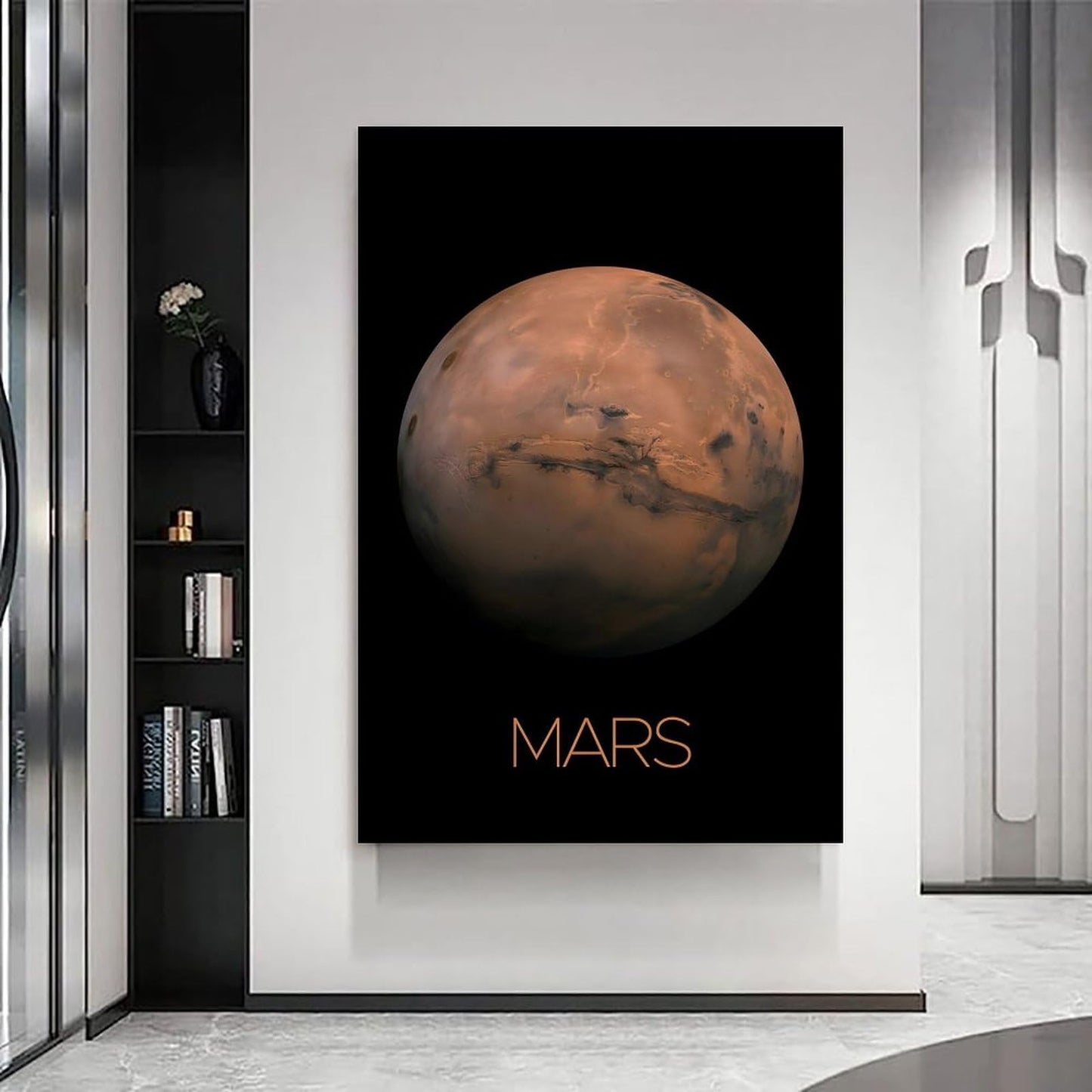 Solar System Planets Canvas Wall Art - Mars Planet Space Poster for Kids Room Bedroom Classroom, STEM Educational Astronomy Decor, Science Gift for Boys Girls, 16x24 Inch Framed