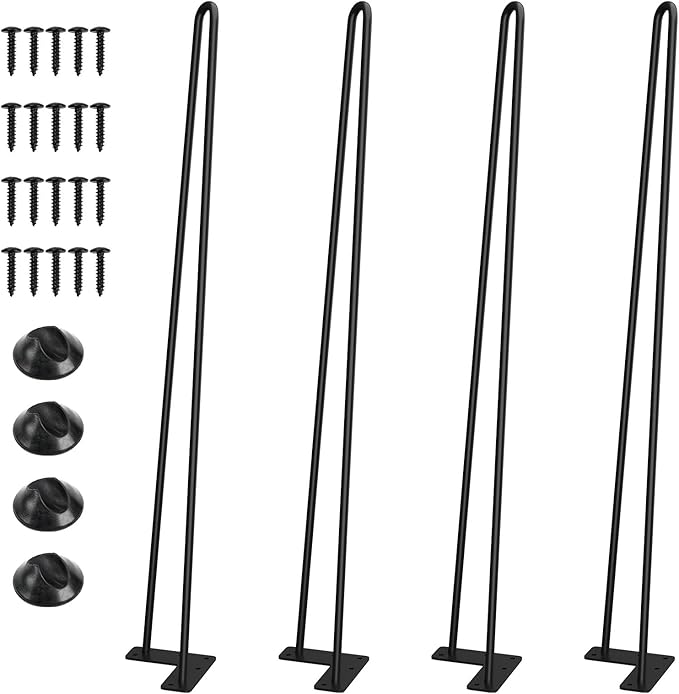 SMARTSTANDARD Hairpin Table Legs 32 Inch, 3/8" Solid Metal Legs