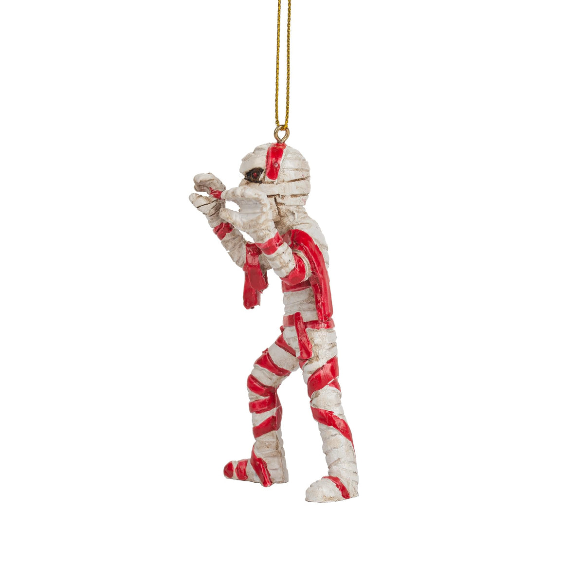 Scary Mummy Wrapped Like A Candy Cane Christmas Halloween Tree Ornmanet