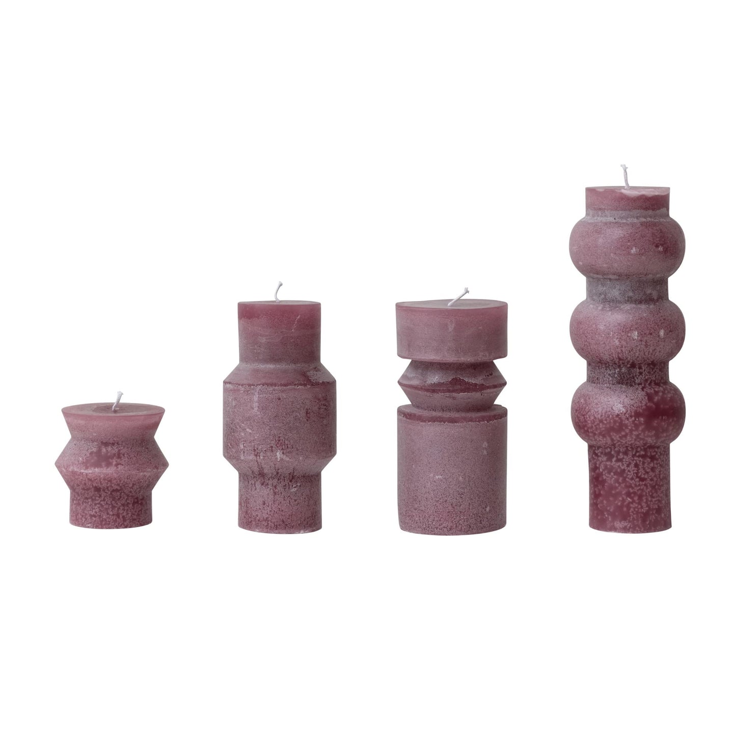Creative Co-Op Unscented Totem Pillar, Pinot Candles, 3" L x 3" W x 6" H, Purple