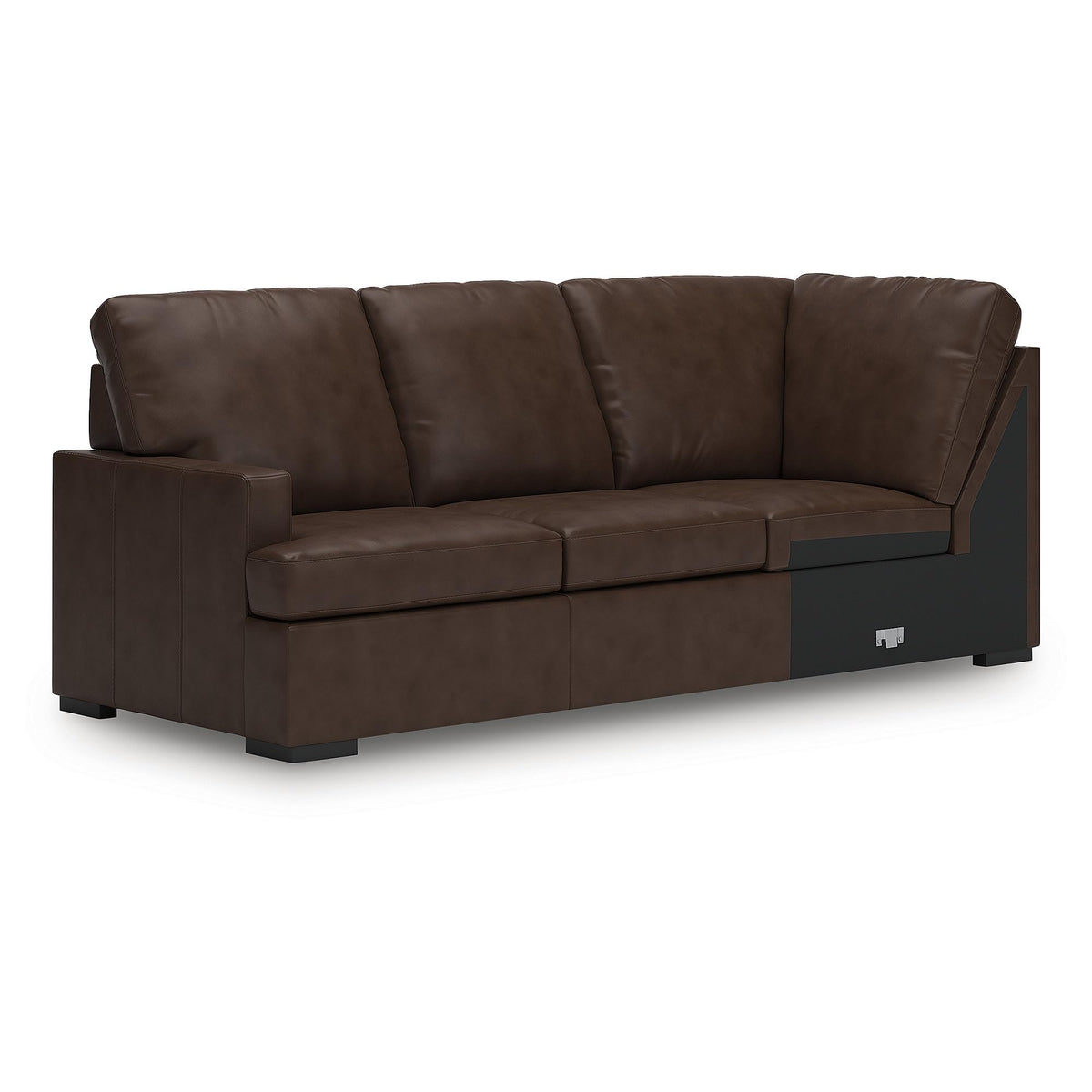 Signature Design by Ashley Modern Day U-Shape Left-Arm Facing Modern Leather Match 3-Piece Sectional with Chaise, Removable Cushion, Dark Brown