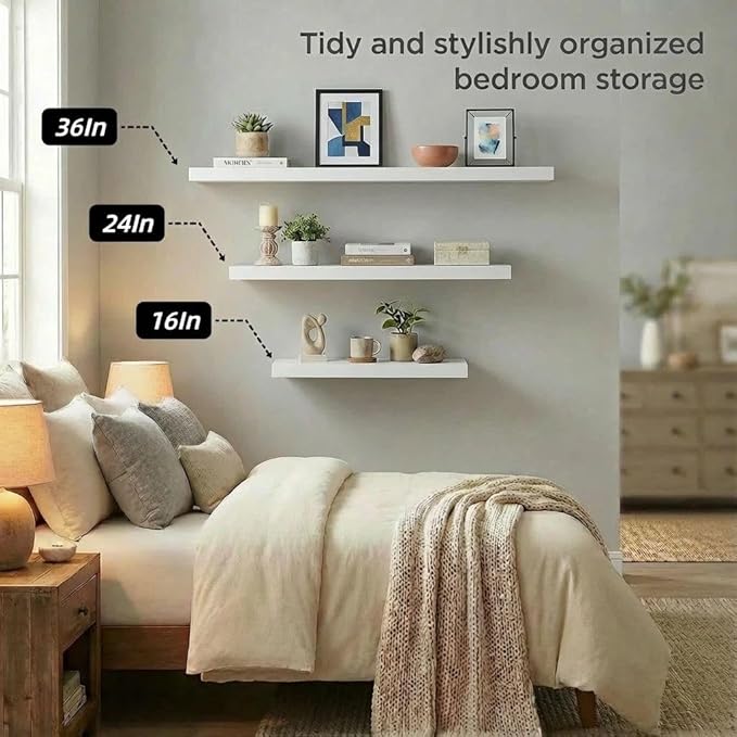 SAUMONIERES Floating Shelves Wall Shelf Solid Wood