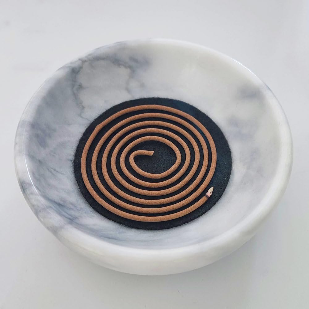 Handmade Natural Marble Incense Holder 9 Hole Ash Catcher Tray for Incense Sticks, Palo Santo & Sage | Spiritual Home Decor Gift for Yoga, Meditation (Pale)