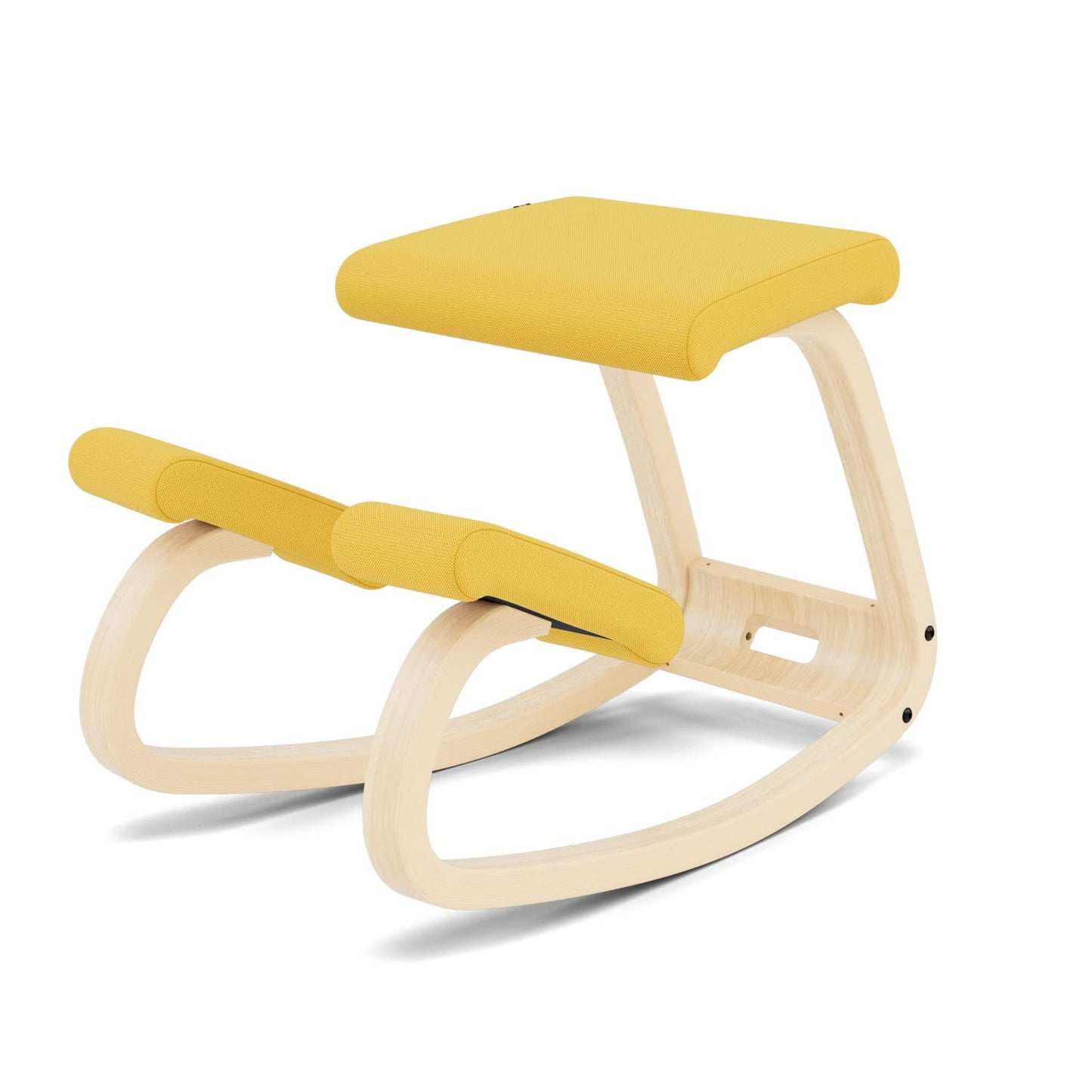 Varier Variable Natural/Yellow Ergonomic Office Kneeling Chair for Desk – Back Pain Relief, Rocking Seat for Home, Study & Posture Support – 10 Year Quality Guarantee