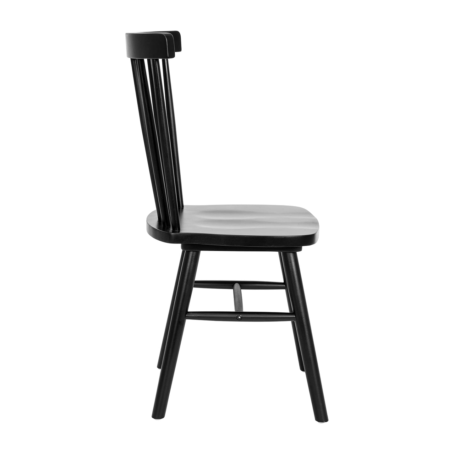 Flash Furniture Ingrid Commercial Windsor Solid Wood Dining Room Chairs, Modern Armless Dining Chairs for Kitchens and Restaurants, Set of 2, Black