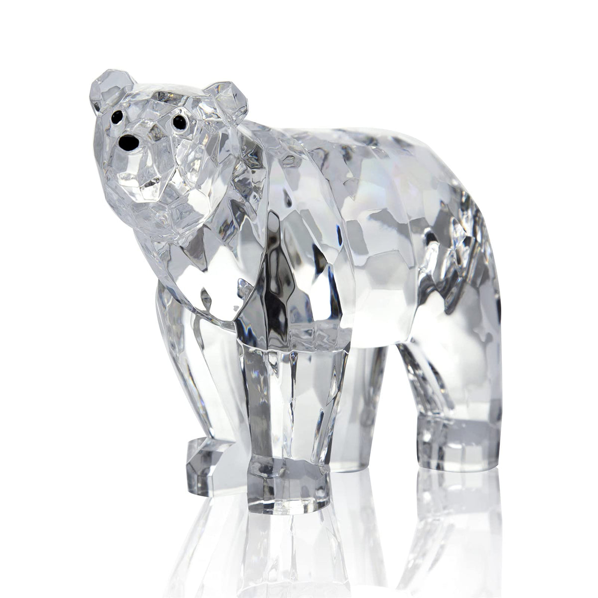 DANRECIN Acrylic Bear Figurine Cute Animal Home Decor Not Crystal Decorations for Bookshelf Dinner Table and Desk (A)
