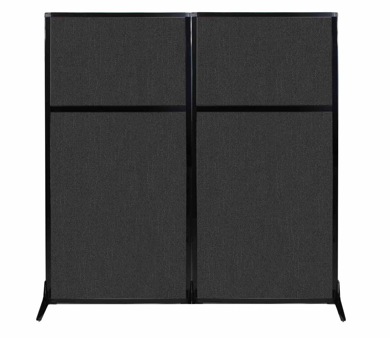 Versare Workstation Partition | Portable Wall Divider | Modern Office Cubicle | Free Standing Privacy Screen | Flexible Work Space | 66" x 70" Black Fabric Panels