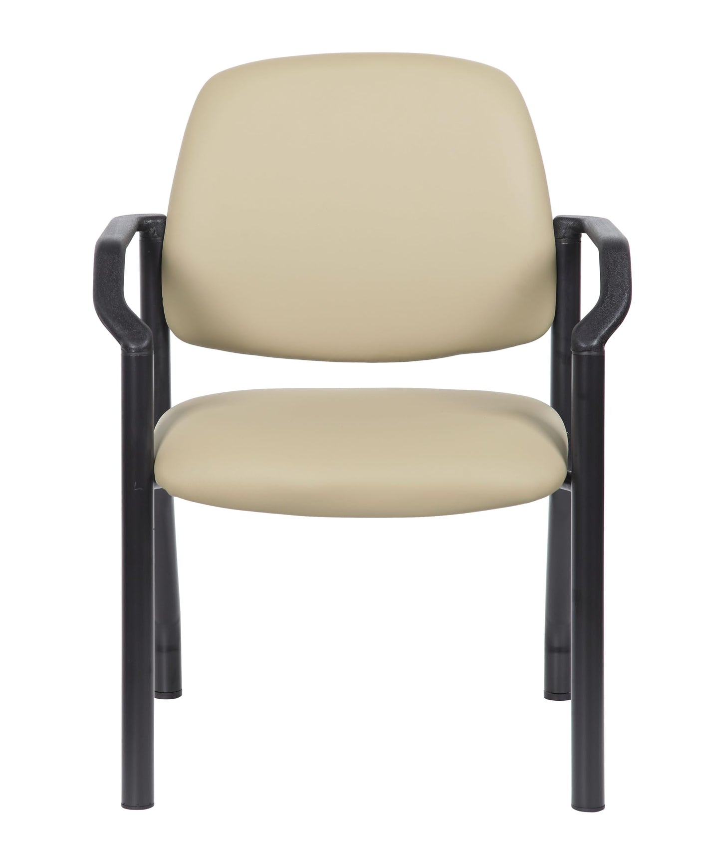 Boss Office Products Guest Chair, Vinyl, 300 lb. Weight Capacity, Beige