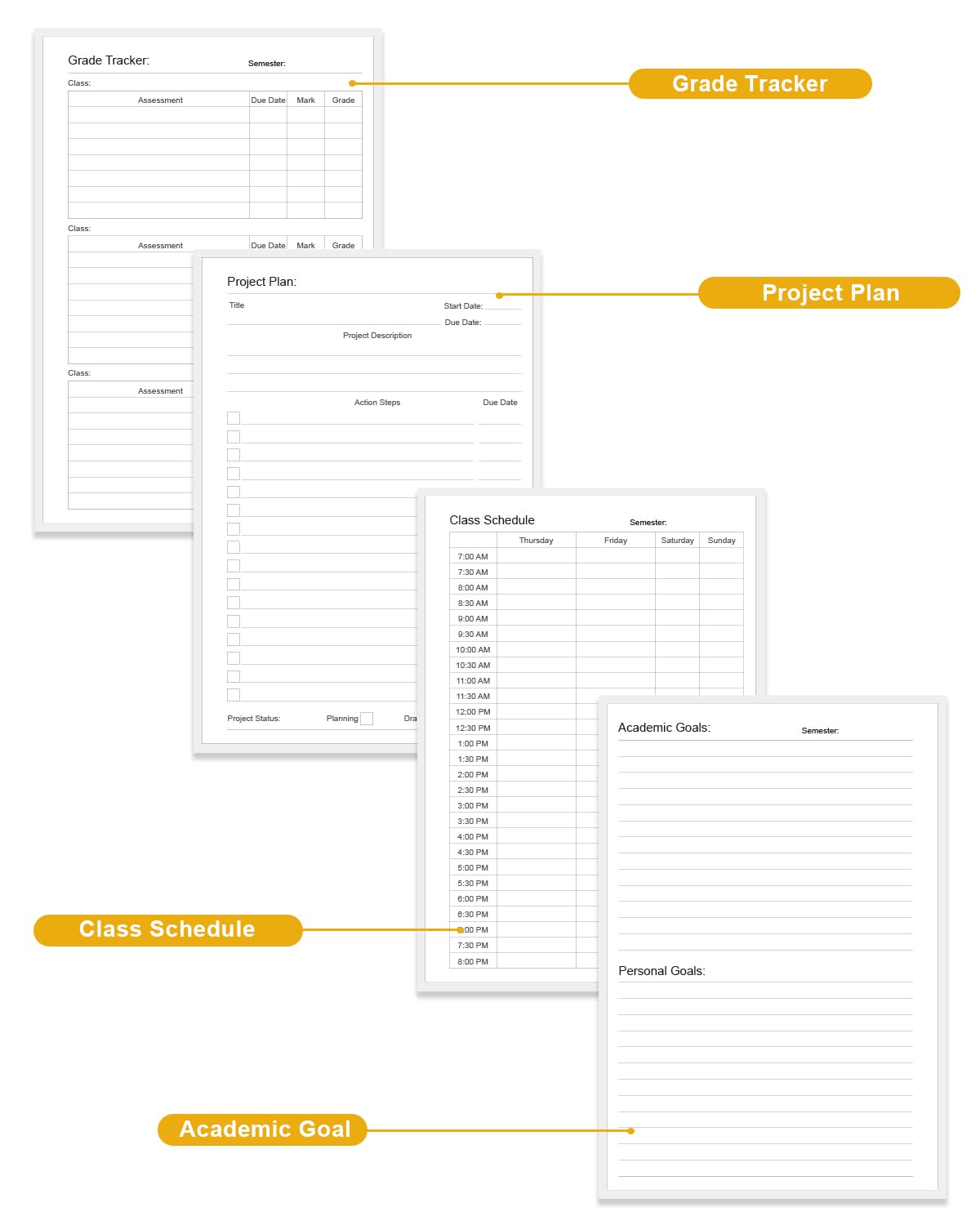 Academic Planner for 2026-2027 or Anytime – 5.8" x 8.5" Undated Weekly Student Planner For Homeschool, High School, College & Nursing Students, 200 Pages, Green Leaf