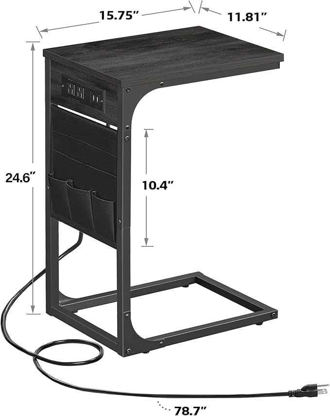 TUTOTAK C Shaped End Table