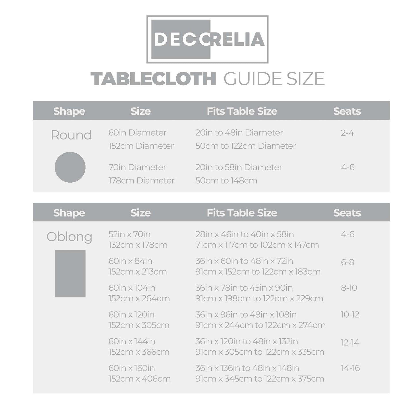 Decorelia Linen Texture Round Tablecloths 60 Inch, Decorative Waterproof Farmhouse Table Cloth Anti-Scratch Soft Cover for Holiday, Banquet,Dining& Kitchen Table (60 Inch,Round (2-4 Seats), Cool Grey)