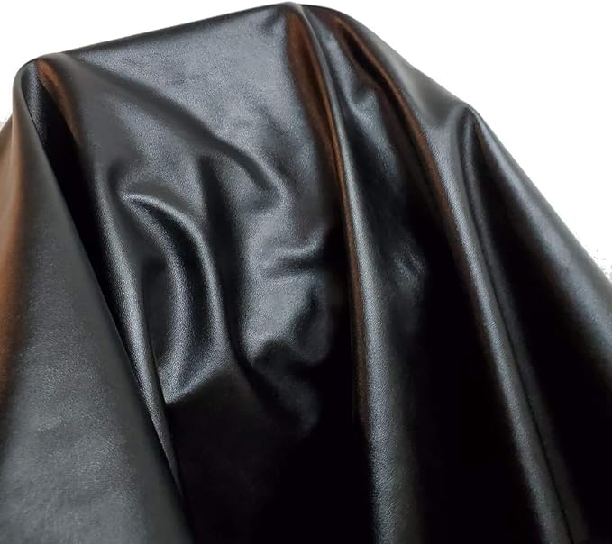NAT Leathers™ | Black Stretch Super Soft Faux Vegan Leather PU | by the Yard