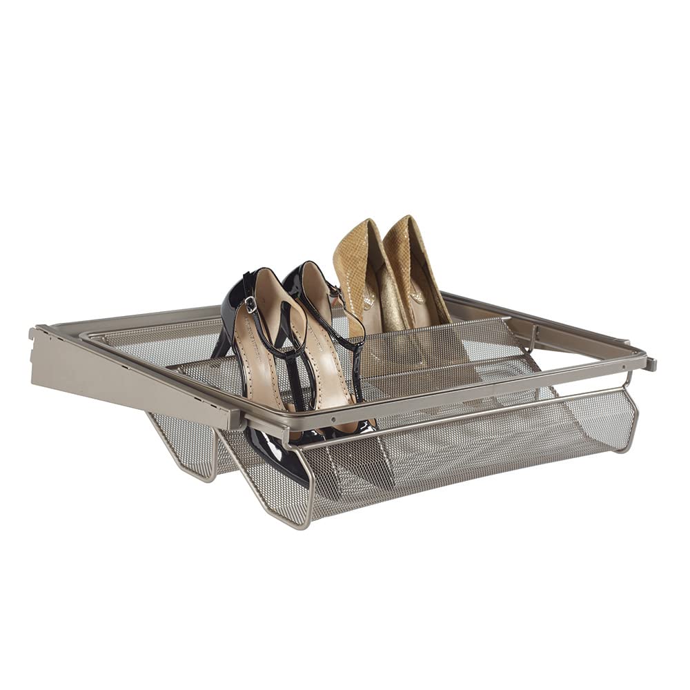 Closet Culture by Knape & Vogt 5.25 in. H x 23.50 in. W x 17.00 in. D Champagne Nickel Shoe Rack Kit for Closet System, 0335-SRK-CN