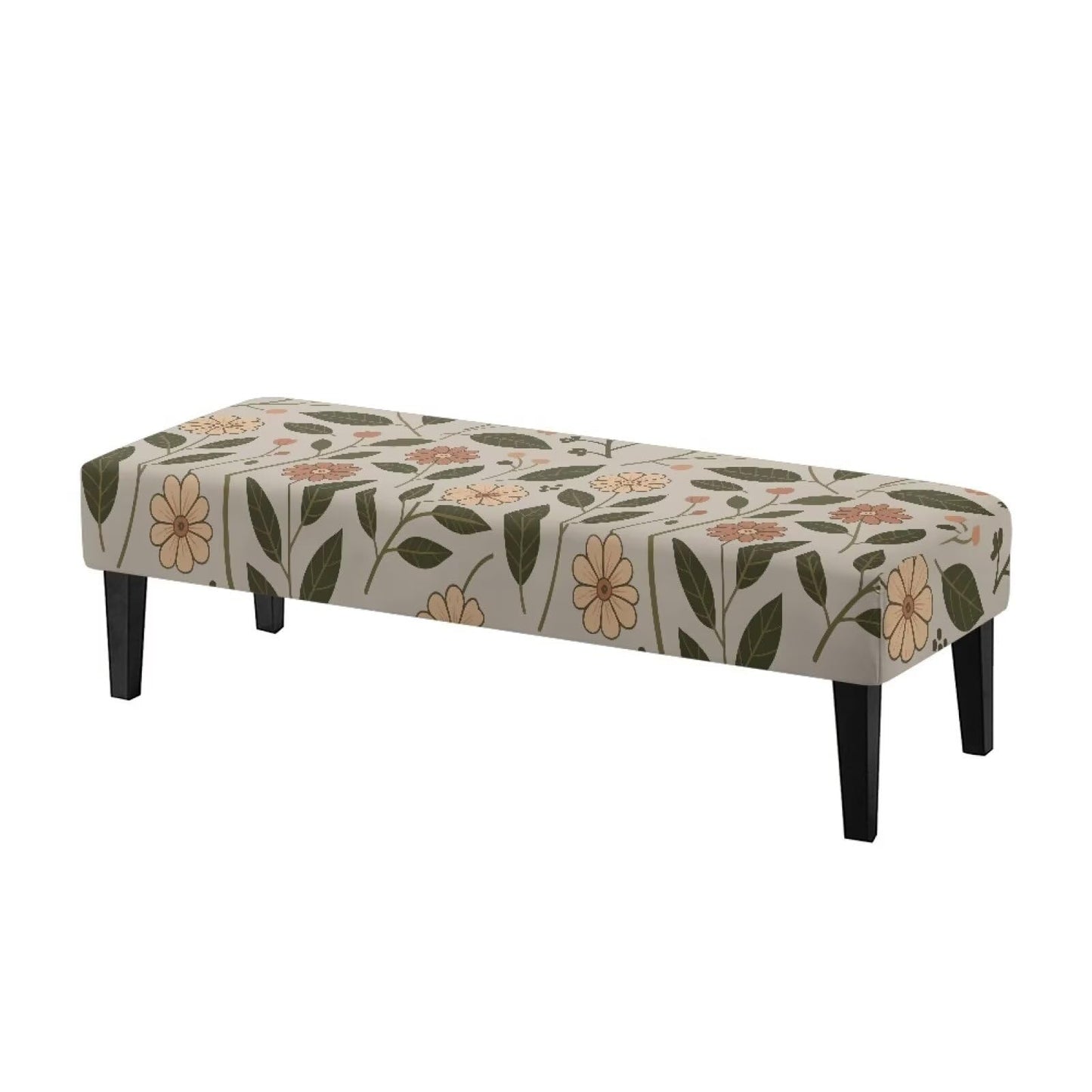 Cugasmaru Bench Covers Breathable Soft Stretch Dining Bench Cover Retro Floral Removable Non-Slip Rectangle Seat Cushion Slipcover Home Decor Benches Seat Protector