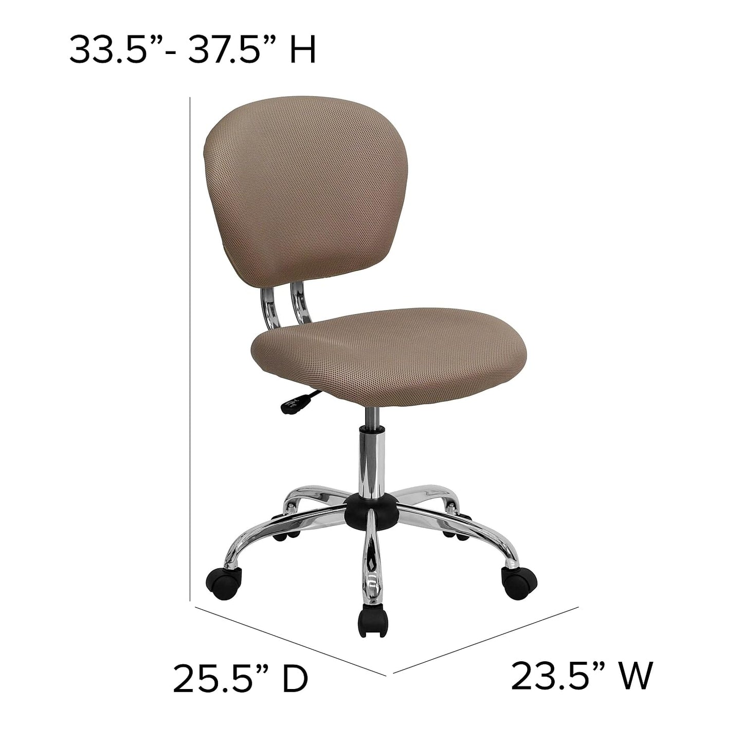 Flash Furniture Beverly Mid-Back Coffee Brown Mesh Padded Swivel Task Office Chair with Chrome Base