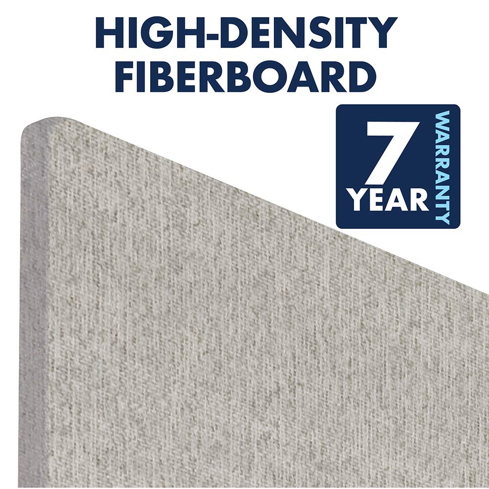 Quartet Bulletin Board 36"W x 24"H Fabric Cork Board Alternative for Office School or Home Décor, Gray (7683G)